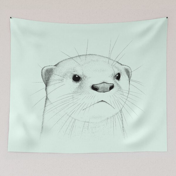 Item preview, Smooth Coated Otter Face designed and sold by OTTERFAMILY.