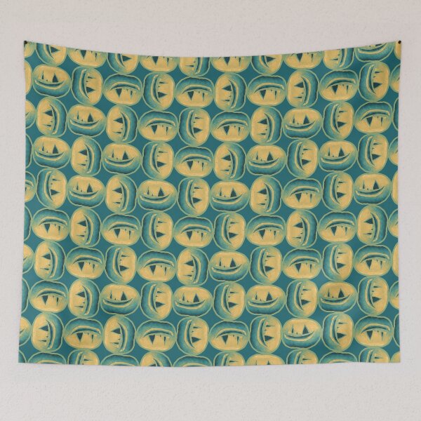 Item preview, Blue-Yellow Halloween Pumpkins Pattern designed and sold by syfufi.