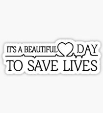 It's A beautiful Day To Save Lives Sticker