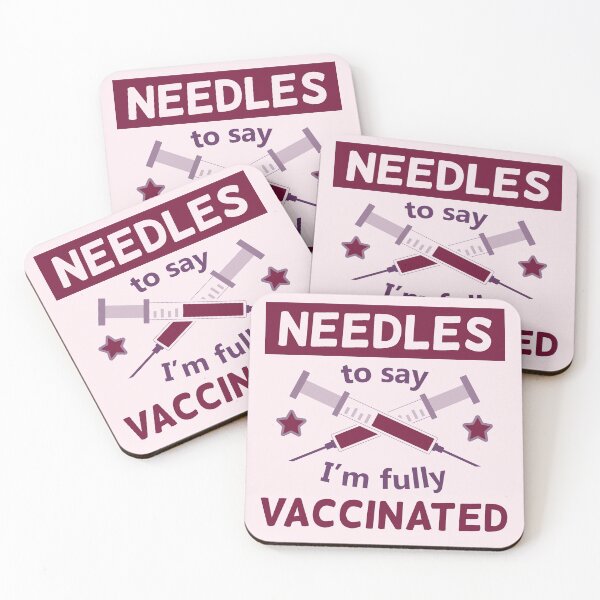 Item preview, Funny Vaccine Pun | Needles To Say / Needless To Say I'm Fully Vaccinated | Funny Vaccine Motivation (Pink and Maroon Design) | For Women designed and sold by DrawingBoard.