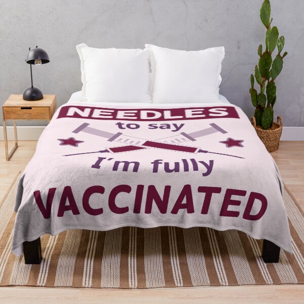 Item preview, Funny Vaccine Pun | Needles To Say / Needless To Say I'm Fully Vaccinated | Funny Vaccine Motivation (Pink and Maroon Design) | For Women designed and sold by DrawingBoard.