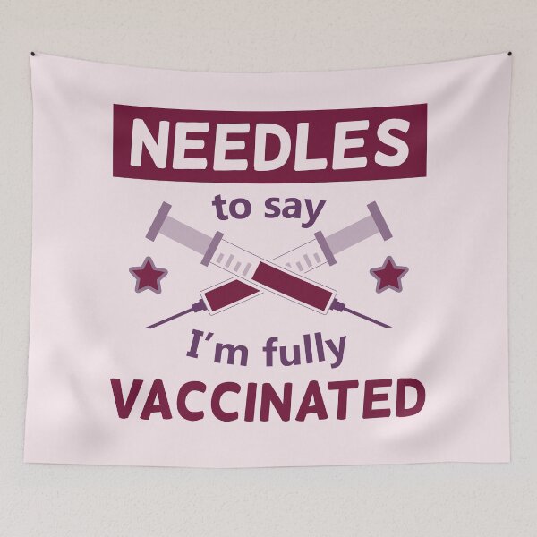 Item preview, Funny Vaccine Pun | Needles To Say / Needless To Say I'm Fully Vaccinated | Funny Vaccine Motivation (Pink and Maroon Design) | For Women designed and sold by DrawingBoard.