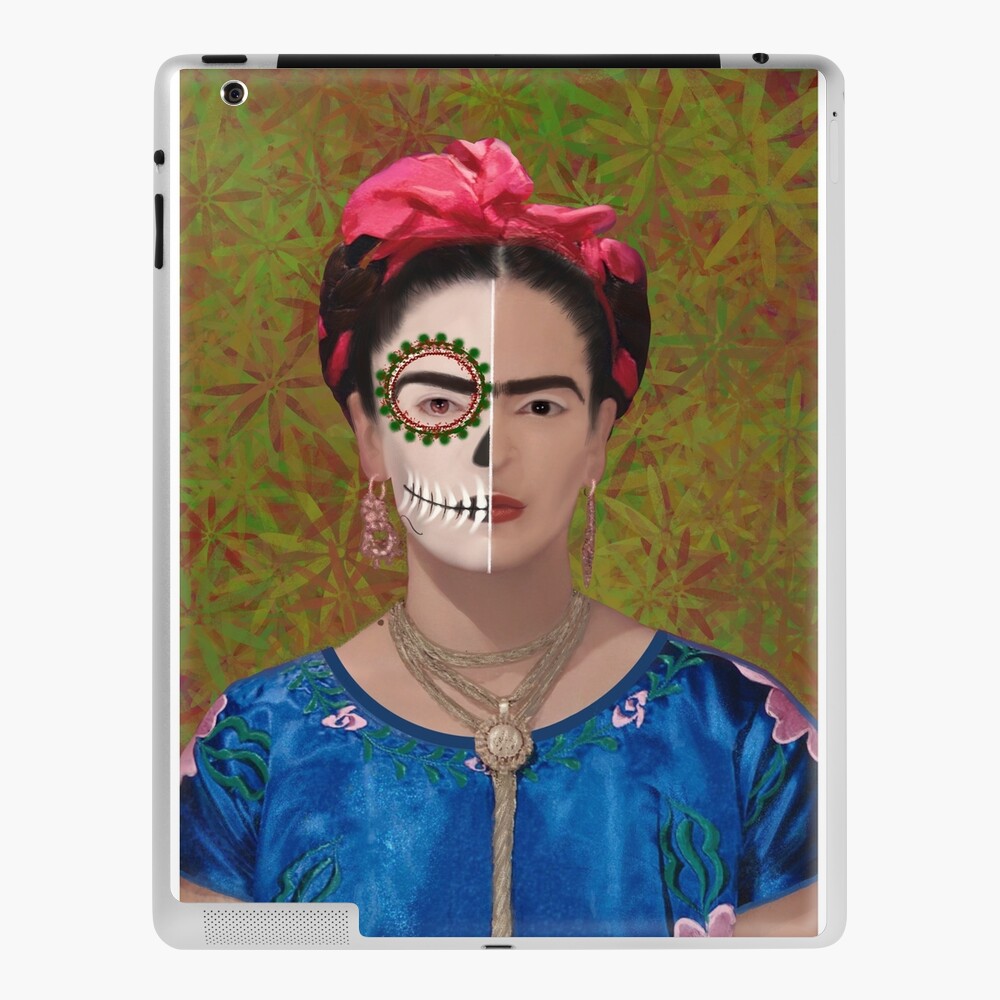 Sugar Skull Day of the dead Frida Kahlo Halloween skull half face Mexican  original art Art Board Print for Sale by AdonisCreations