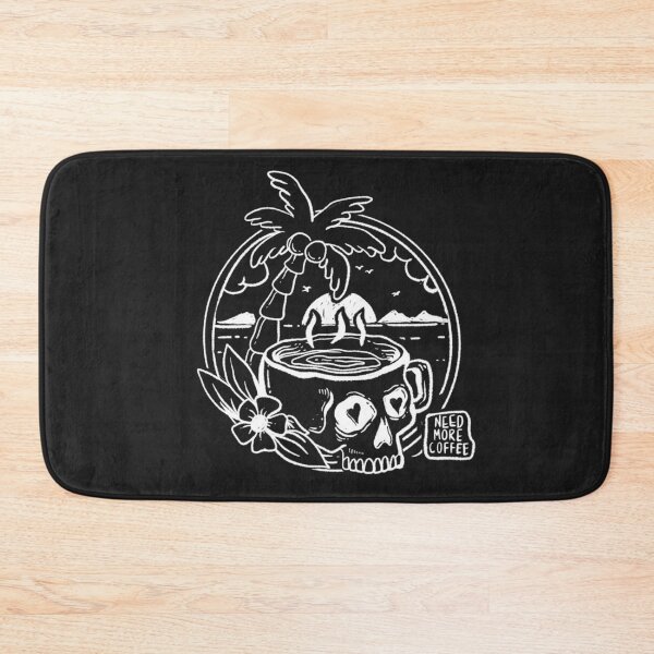 Item preview, NEED MORE COFFEE SKULL COCONUT ISLAND BACK PRINT designed and sold by aydapadi.