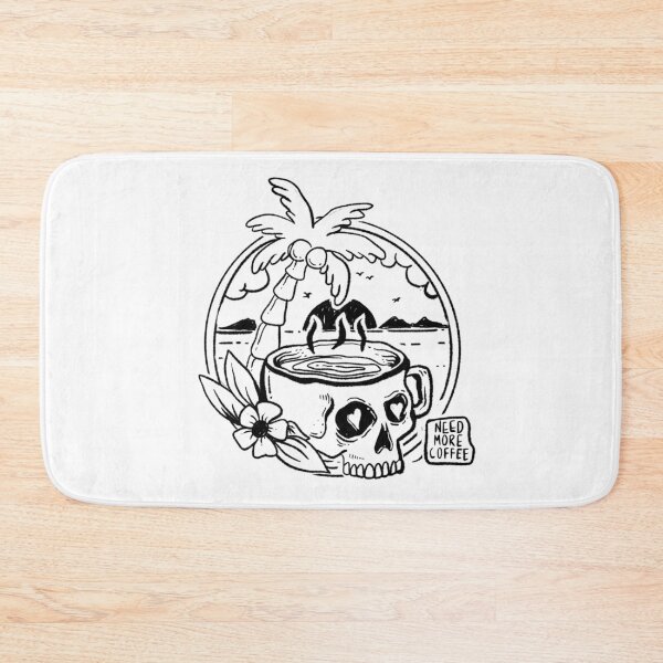 Item preview, NEED MORE COFFEE SKULL COCONUT ISLAND POCKET PRINT designed and sold by aydapadi.