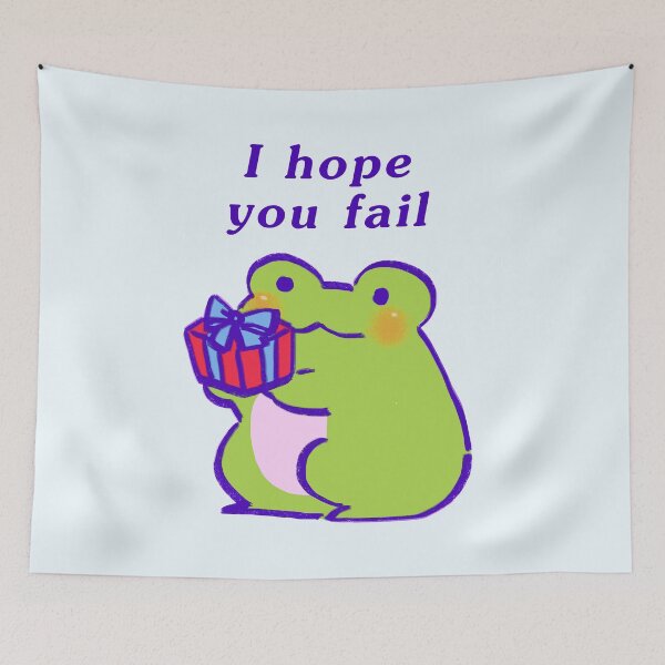 Item preview, this green frog offering an encouraging gift of hate / i hope you fail text designed and sold by RansRoom.