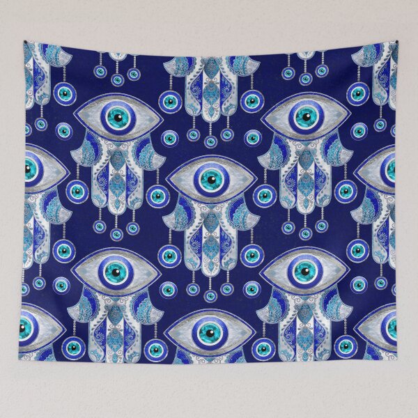 Item preview, Hamsa Hand -Evil Eye Pattern designed and sold by k9printart.
