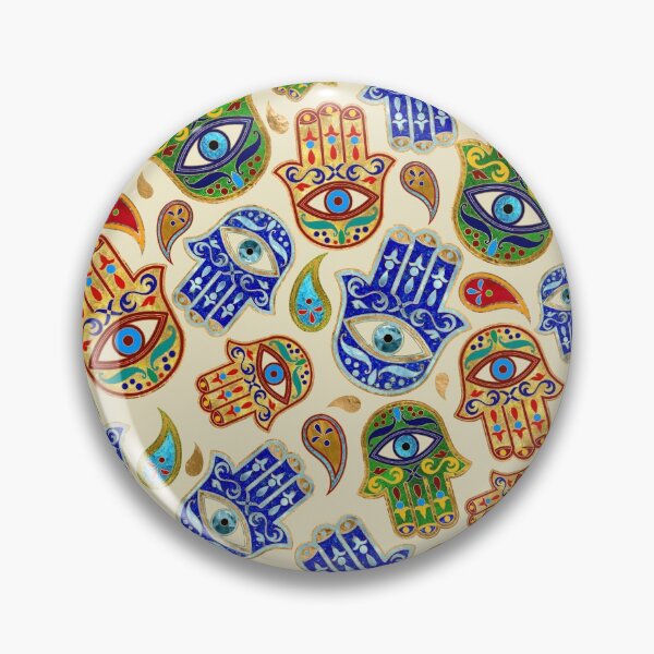 Item preview, Hamsa Hand - Hand of Fatima colorful pattern designed and sold by k9printart.
