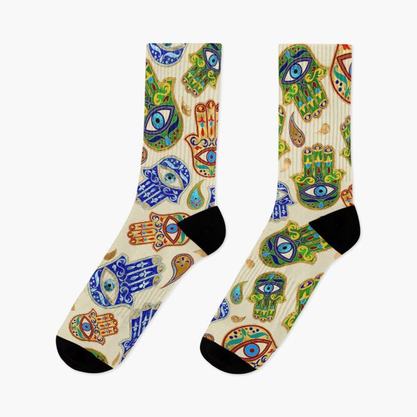 Item preview, Hamsa Hand - Hand of Fatima colorful pattern designed and sold by k9printart.