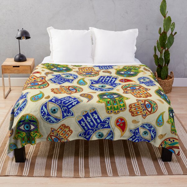 Item preview, Hamsa Hand - Hand of Fatima colorful pattern designed and sold by k9printart.