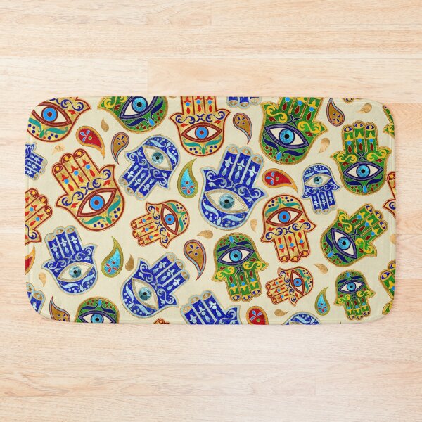 Item preview, Hamsa Hand - Hand of Fatima colorful pattern designed and sold by k9printart.