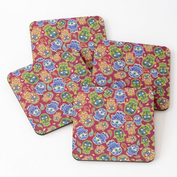 Item preview, Hamsa Hand - Hand of Fatima colorful pattern designed and sold by k9printart.
