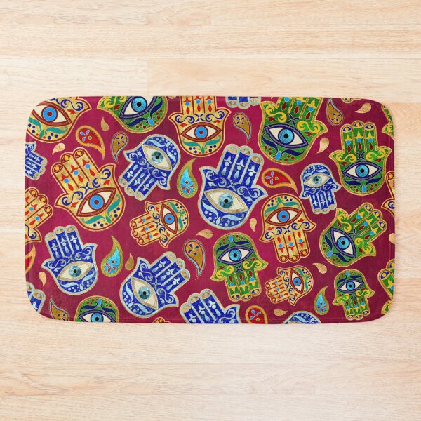 Item preview, Hamsa Hand - Hand of Fatima colorful pattern designed and sold by k9printart.