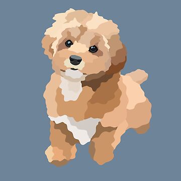 "Shihpoo Dog Portrait Digital Illustration" Sticker for Sale by ...