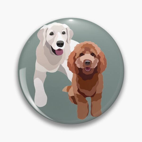 Item preview, Golden Retriever and Cavadoodle Dog Portrait Digital Illustration designed and sold by sherylwylie.