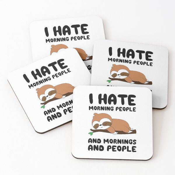 Item preview, I Hate Morning People and Mornings and People - Cute Baby Sloth designed and sold by designandclouds.