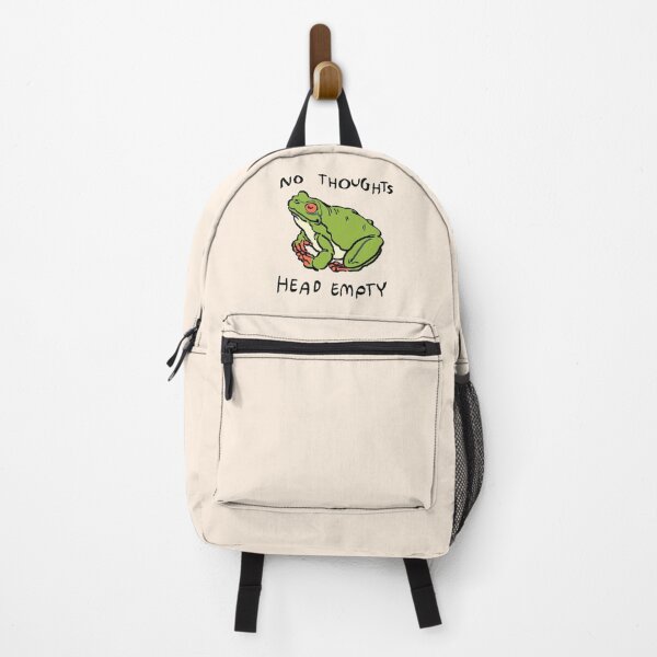 Item preview, I draw green tree frog with red eyes chilling relaxing / no thoughts head empty text designed and sold by RansRoom.