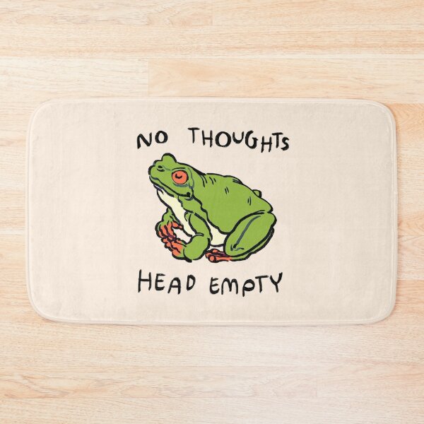 Item preview, I draw green tree frog with red eyes chilling relaxing / no thoughts head empty text designed and sold by RansRoom.