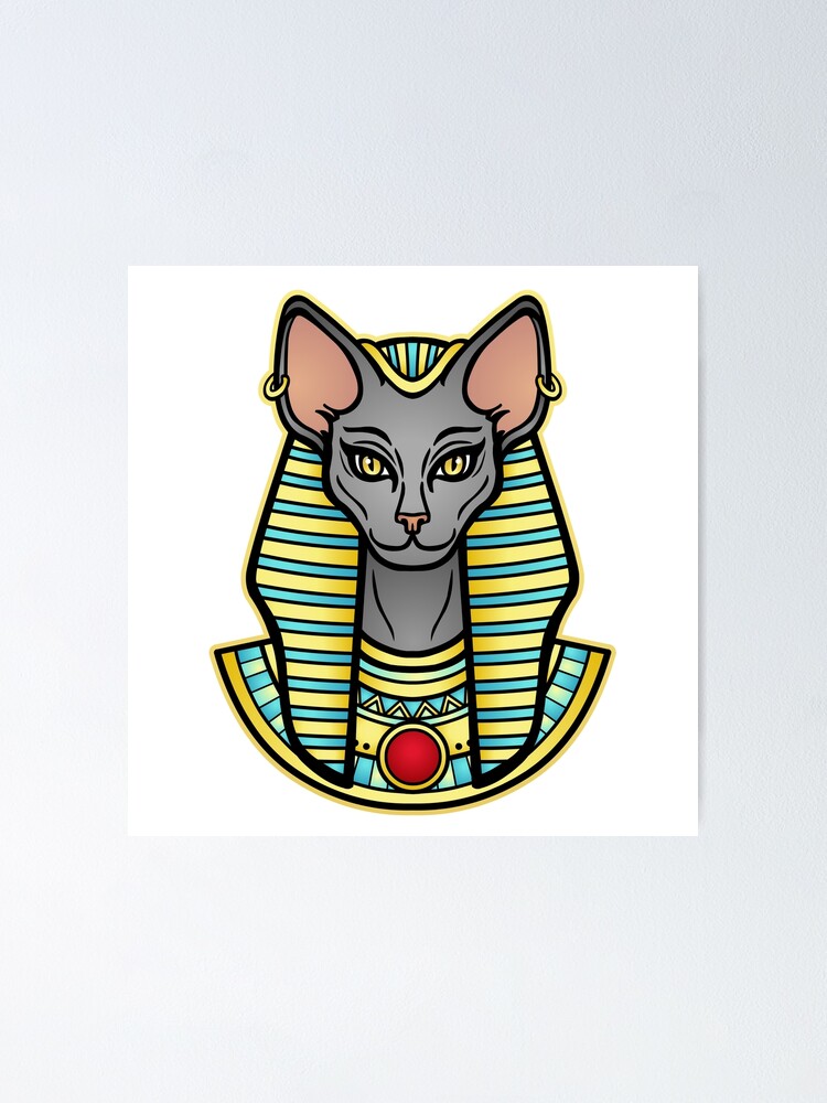 Black egyptian cat icon simple style Royalty Free Vector