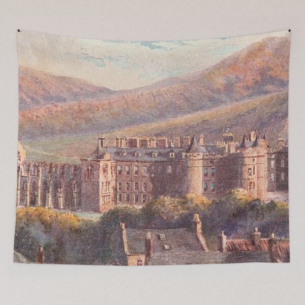 Item preview, Vintage Illustration of Holyrood Palace & Arthur's Seat designed and sold by yourscotland.
