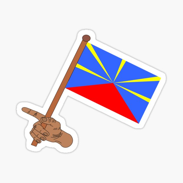 Flag of Reunion Island in the hand Sticker by Idem97