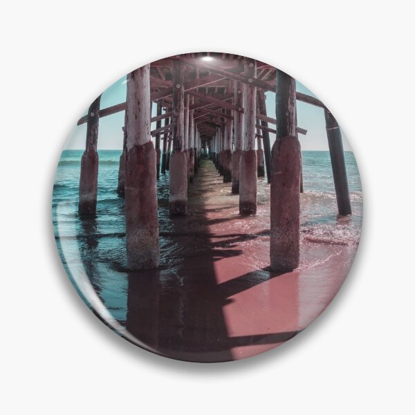 Item preview, Silky Light and Shadow in Mint Green and Pink - Californian Cool Under the Newport Beach Pier designed and sold by Georgia Mizuleva.