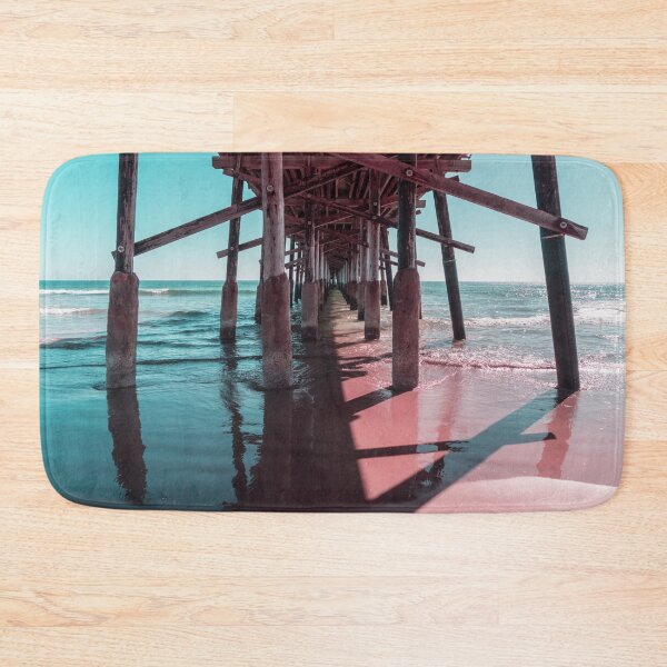 Item preview, Silky Light and Shadow in Mint Green and Pink - Californian Cool Under the Newport Beach Pier designed and sold by Georgia Mizuleva.