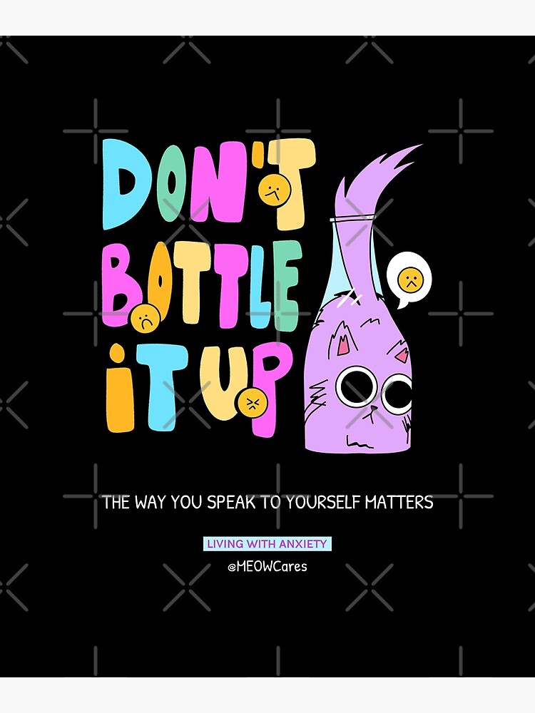 "Dont Bottle It Up Cat" Poster for Sale by JINTORU Redbubble