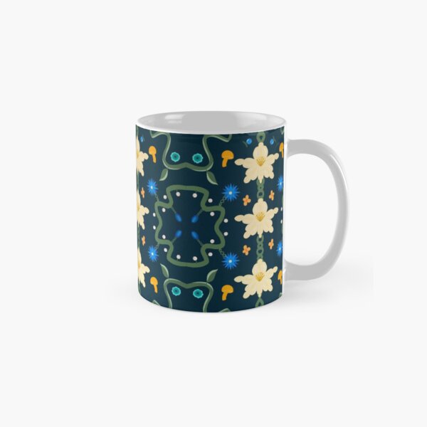 Vista previa del artículo con la obra «Flores folclóricas de medianoche», diseñado y vendido por MorvernDesigns.