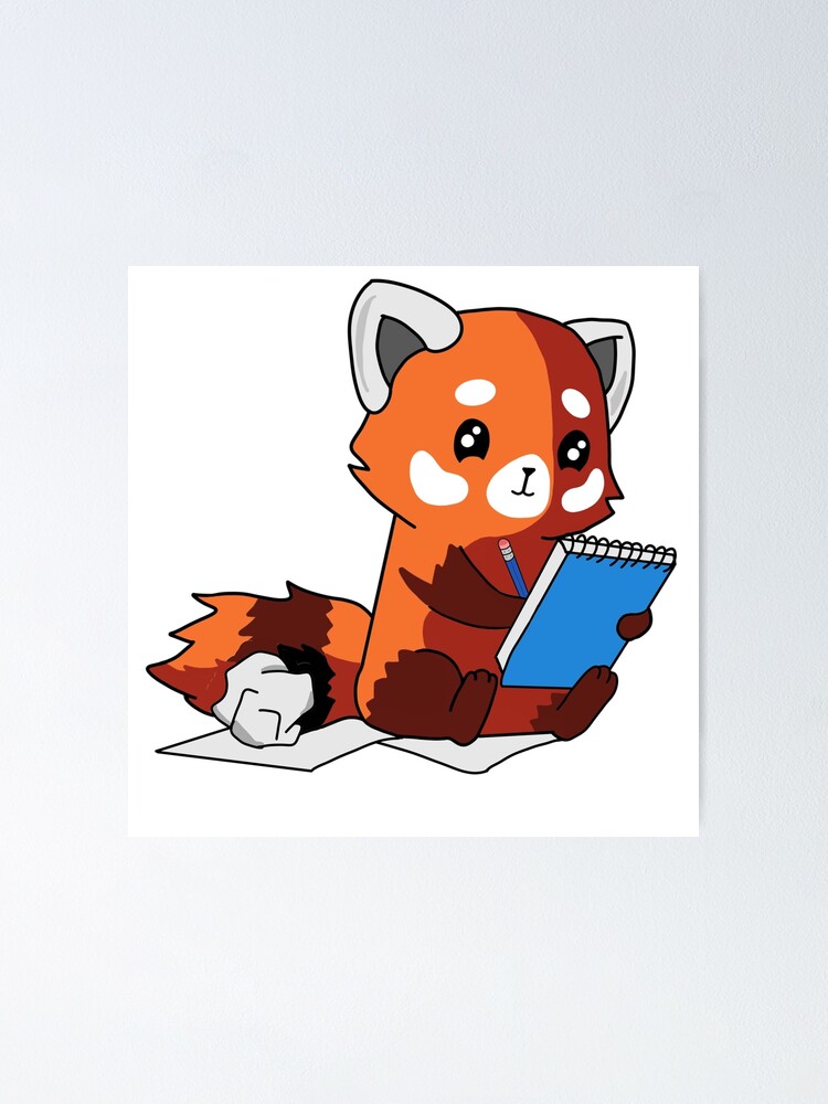 Red Panda Drawing Poster For Sale By Xlesserpandax Redbubble