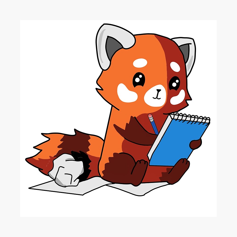 Red Panda Drawing Poster For Sale By Xlesserpandax Redbubble