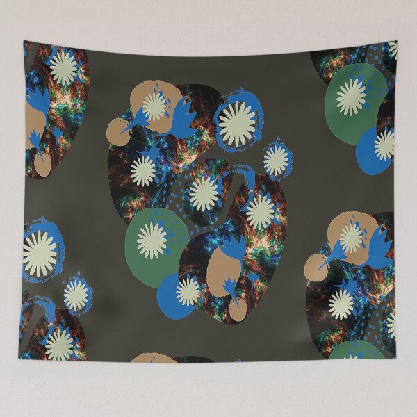 Item preview, Daisy Graphic Abstraction, Graphic Psychedelic Abstract Art, Inspired by Nature-floral abstract art designed and sold by Adri Barnard.