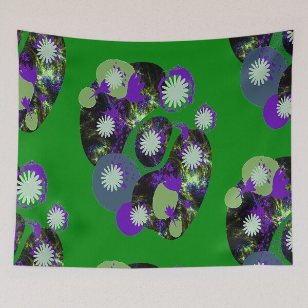 Item preview, Daisy Graphic Abstraction, nr 2, Graphic Psychedelic Abstract Art, Inspired by Nature-floral abstract art designed and sold by Adri Barnard.