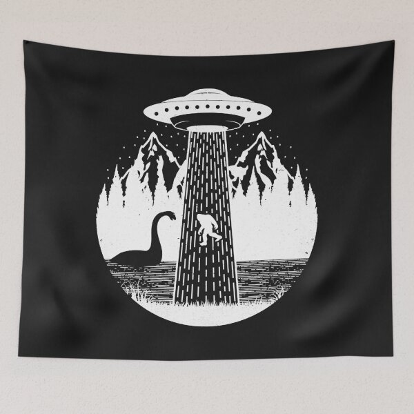Item preview, Bigfoot Ufo Abduction! Funny Sasquatch Loch Ness Monster Long Sleeve designed and sold by lucpjwel.