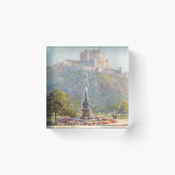 Item preview, Vintage Illustration of Edinburgh Castle & Ross Fountain, Edinburgh designed and sold by yourscotland.