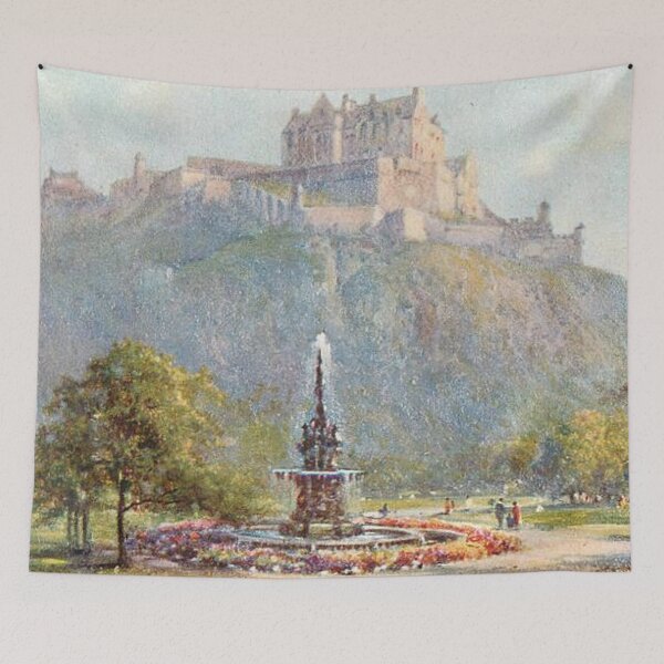 Item preview, Vintage Illustration of Edinburgh Castle & Ross Fountain, Edinburgh designed and sold by yourscotland.