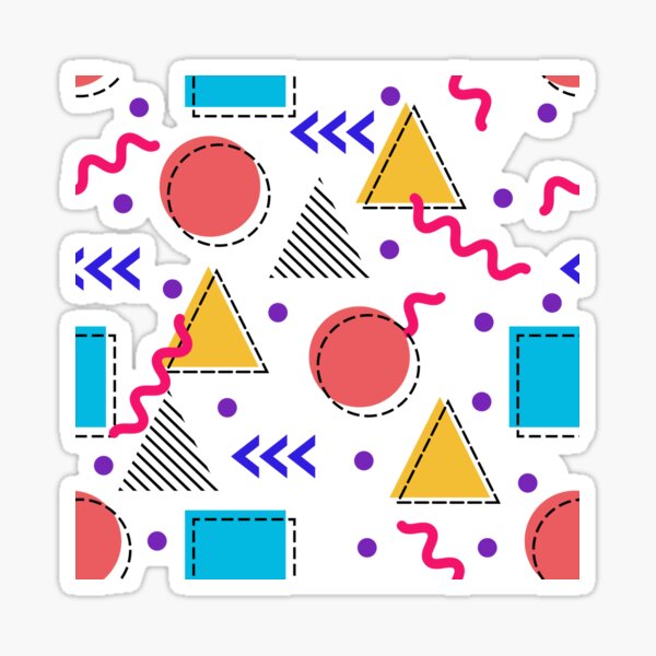 Item preview, 80s and 90s vintage retro Memphis pattern and Abstract geometric shapes, designed and sold by DesignForGifts.