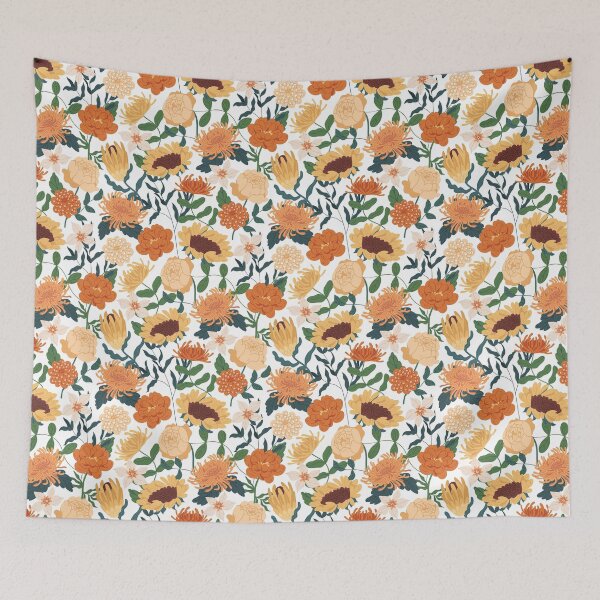 Item preview, Sunflower Pattern with marigolds, sunflowers, peony roses and chrysanthemum, Sunflower Seamless Pattern, Sunflower Pattern Design designed and sold by graphic-genie.