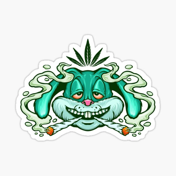 Download Smoking Bunny Stickers Redbubble