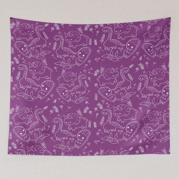Item preview, Who loves dinosaurs purple pattern designed and sold by Joey Judd.