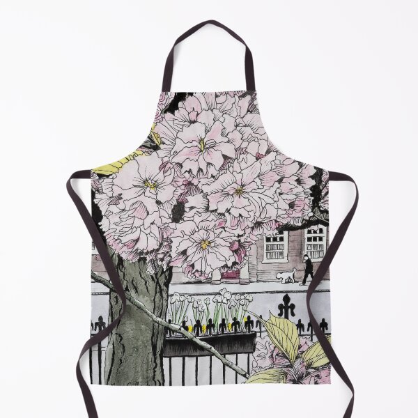 Item preview, Through the Cherry Blossom Bury St Edmunds Watercolour and ink painting. designed and sold by Tom Crittenden.
