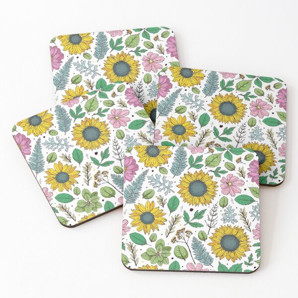 Item preview, Sunflower Pattern with flowers, leaves and grass, Sunflower Seamless Pattern, Sunflower Pattern Design designed and sold by graphic-genie.
