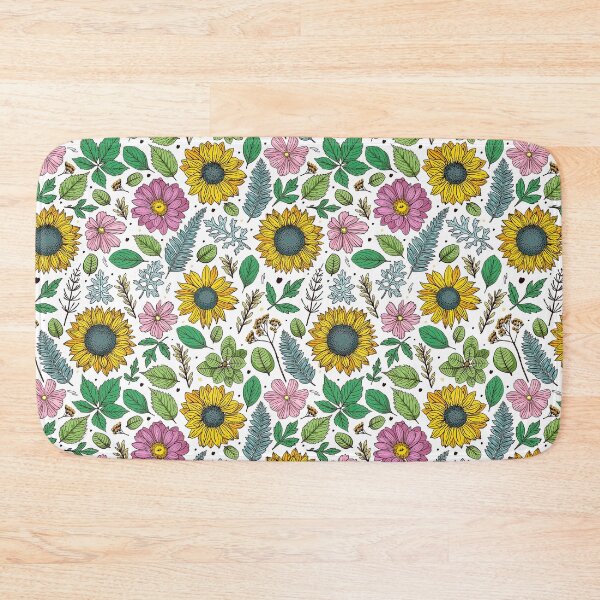 Item preview, Sunflower Pattern with flowers, leaves and grass, Sunflower Seamless Pattern, Sunflower Pattern Design designed and sold by graphic-genie.