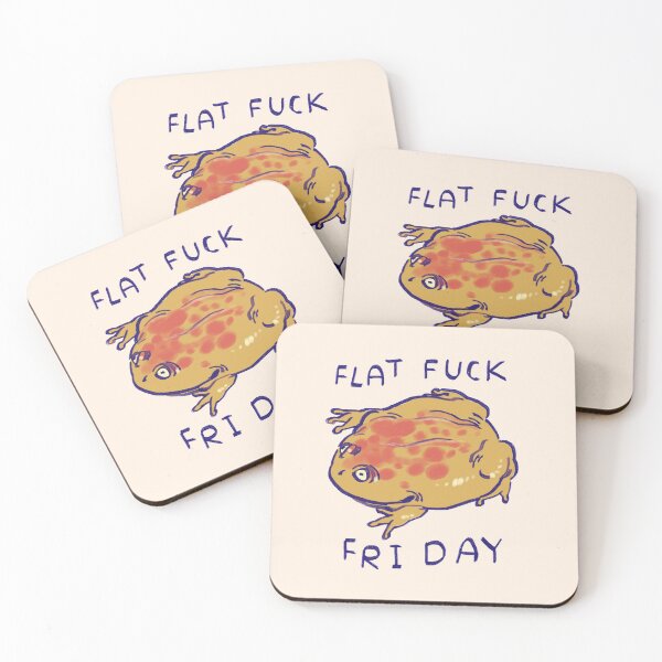 Item preview, I draw budgett's frog chilling being flat / flat fuck friday meme text designed and sold by RansRoom.