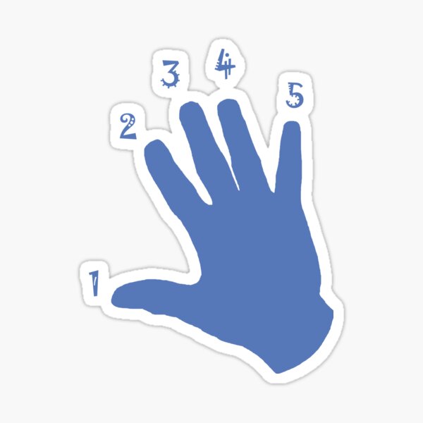 1-2-3-4-5 Fingers Sticker
