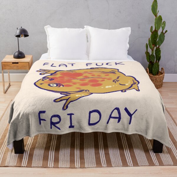 Item preview, I draw budgett's frog chilling being flat / flat fuck friday meme text designed and sold by RansRoom.