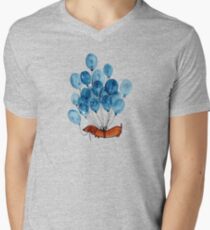 Dachshund dog and balloons Men's V-Neck T-Shirt