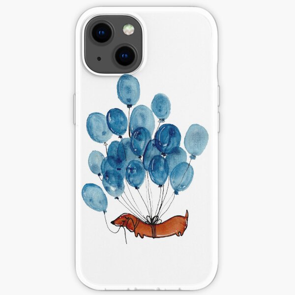 Dachshund dog and balloons iPhone Soft Case