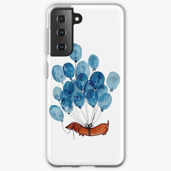 Dachshund dog and balloons Samsung Galaxy Soft Case