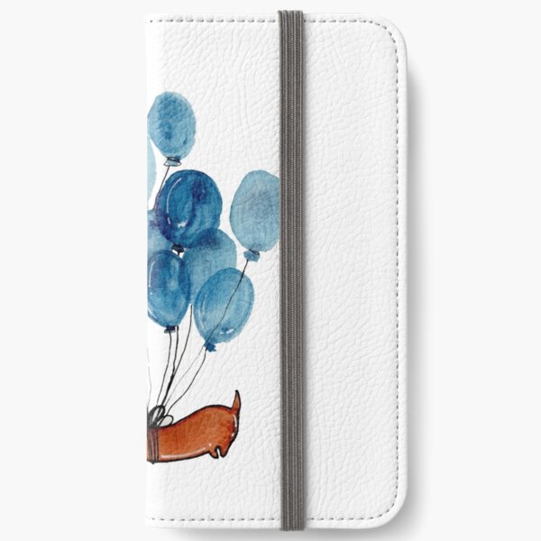 Dachshund dog and balloons iPhone Wallet